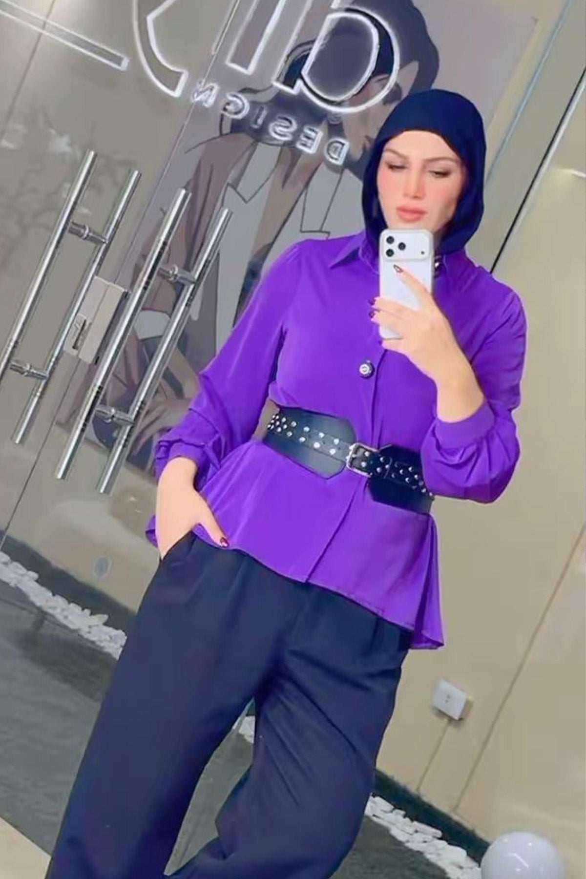 Vibrant Purple Peplum Blouse