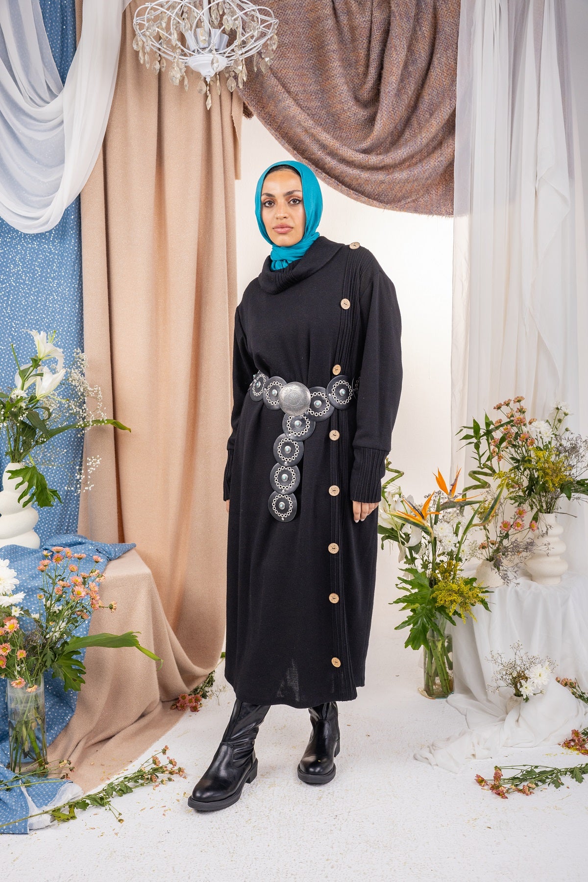 Button Dress - Black