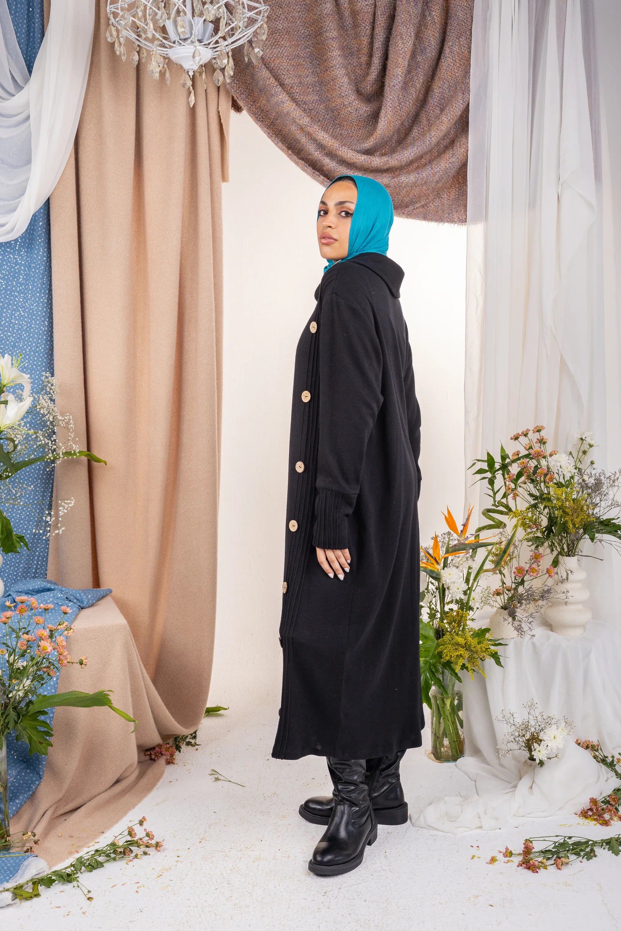 Button Dress - Black