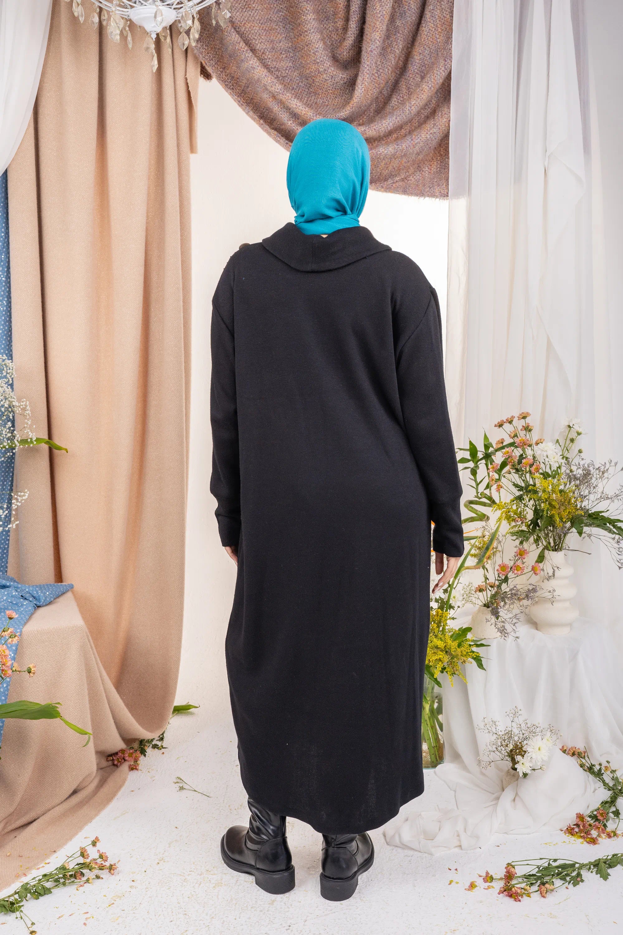 Button Dress - Black