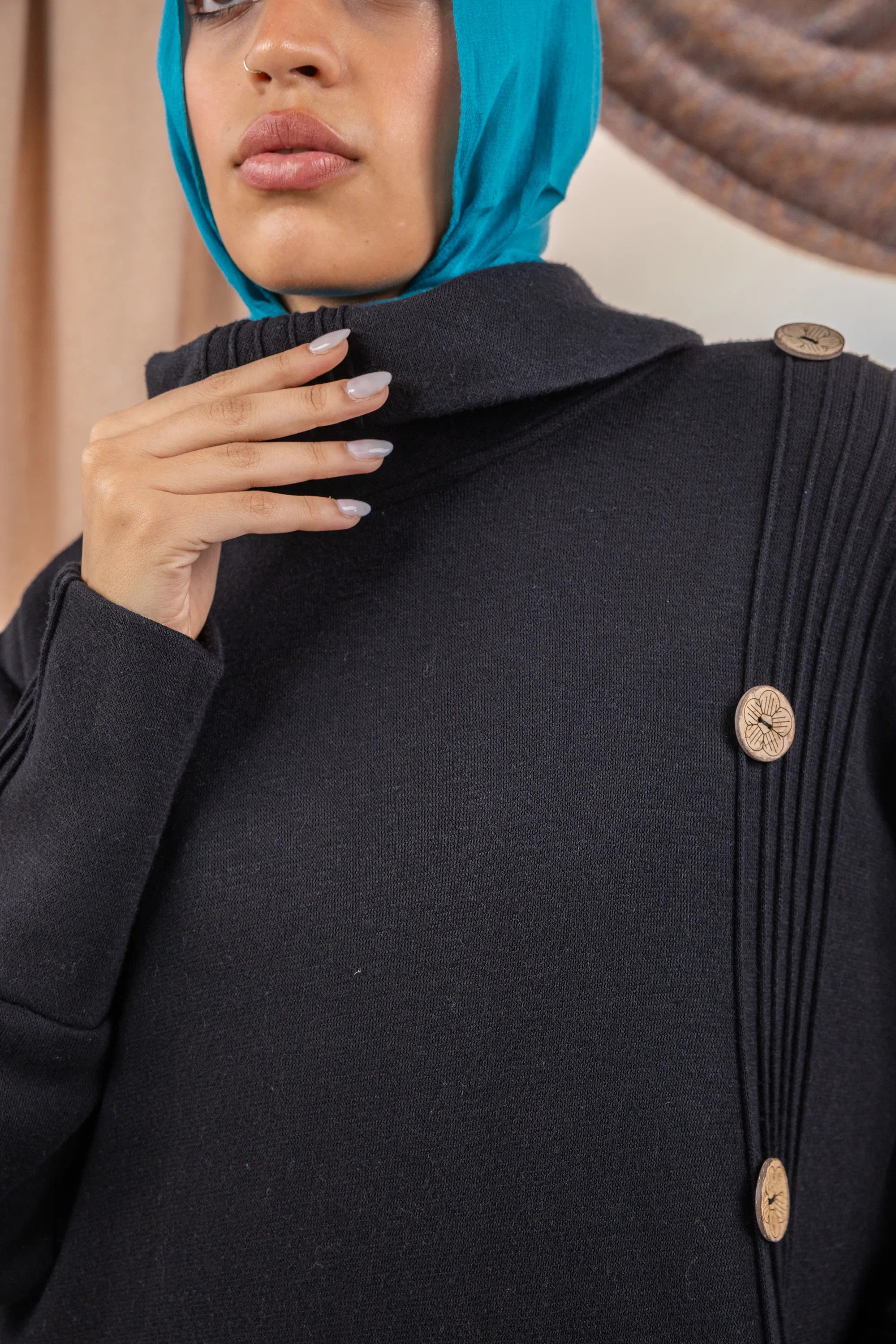 Button Dress - Black