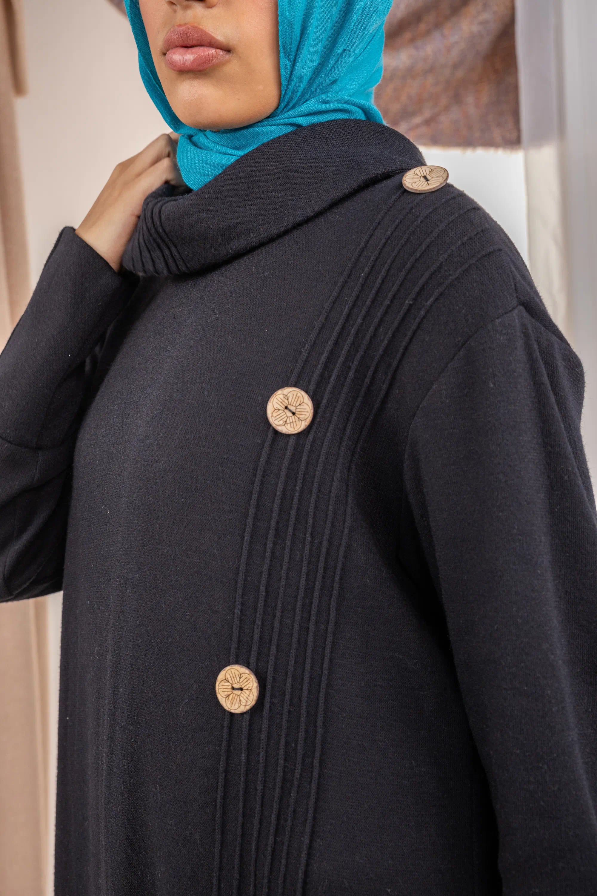 Button Dress - Black