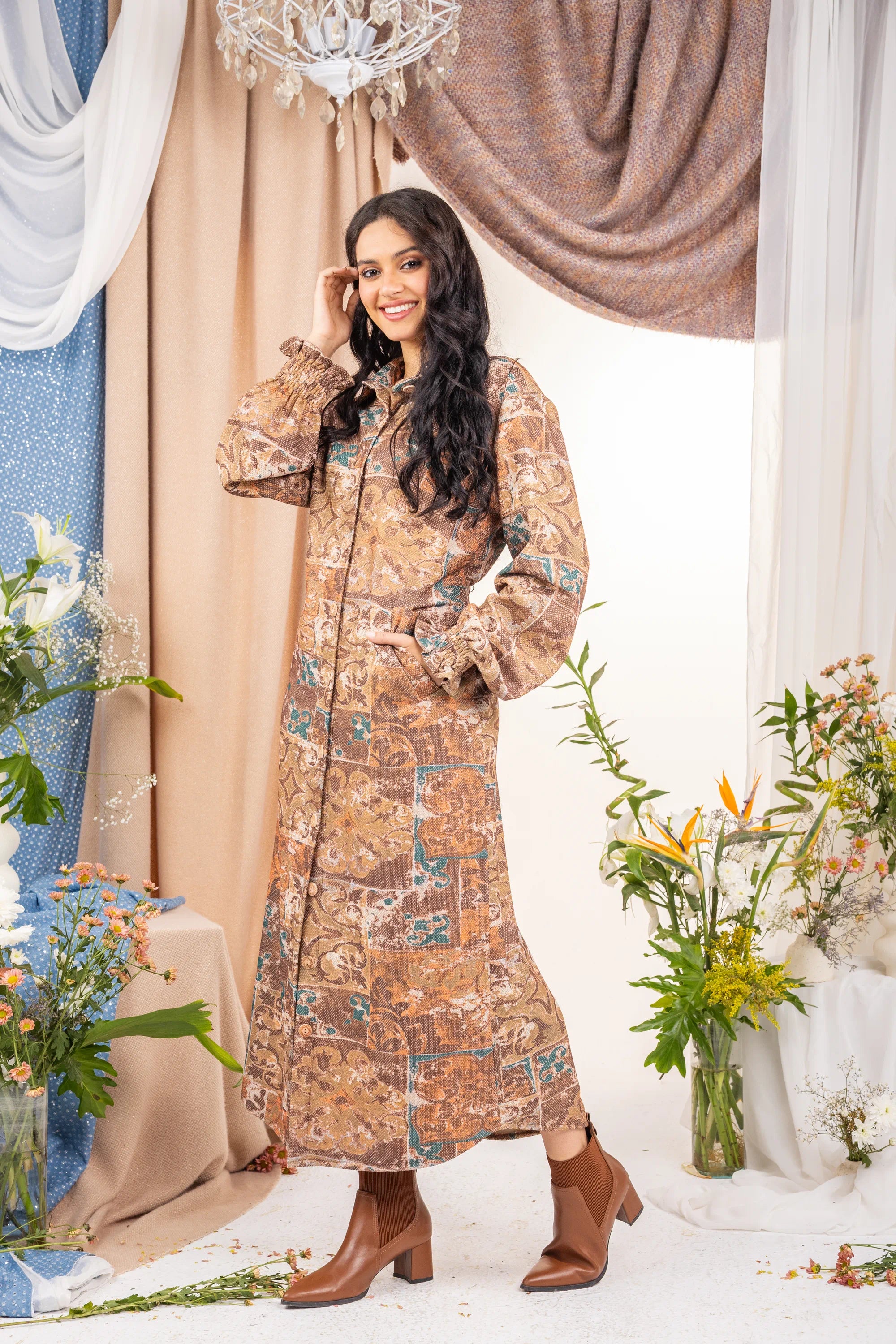 Pastel Dress - Brown