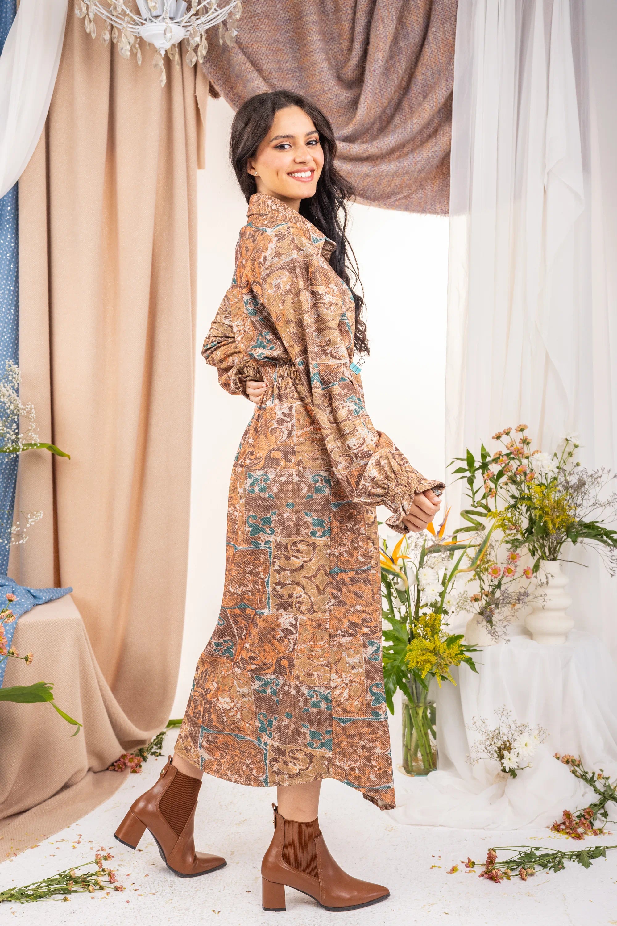 Pastel Dress - Brown