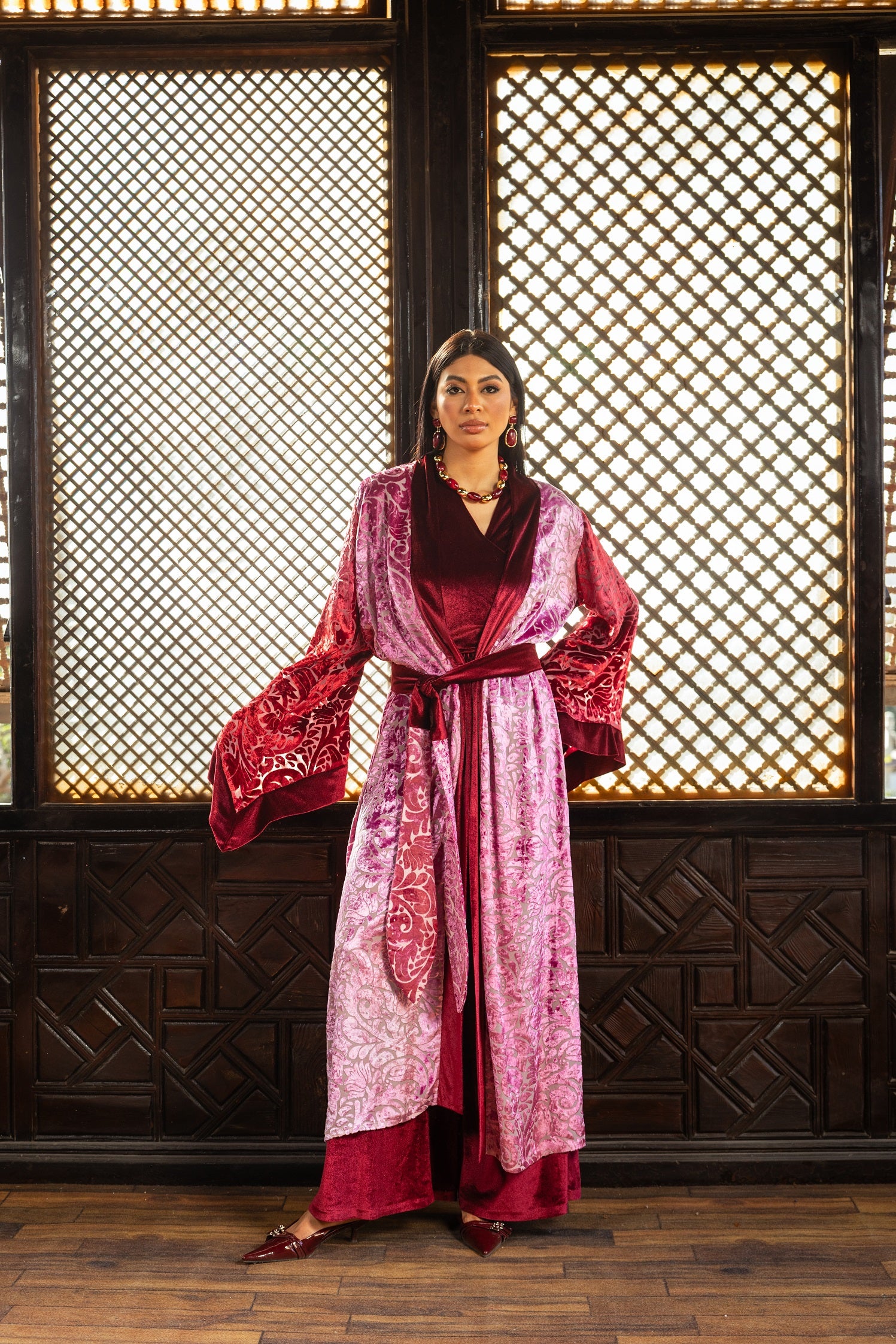 Ataa Kaftan - Burgundy