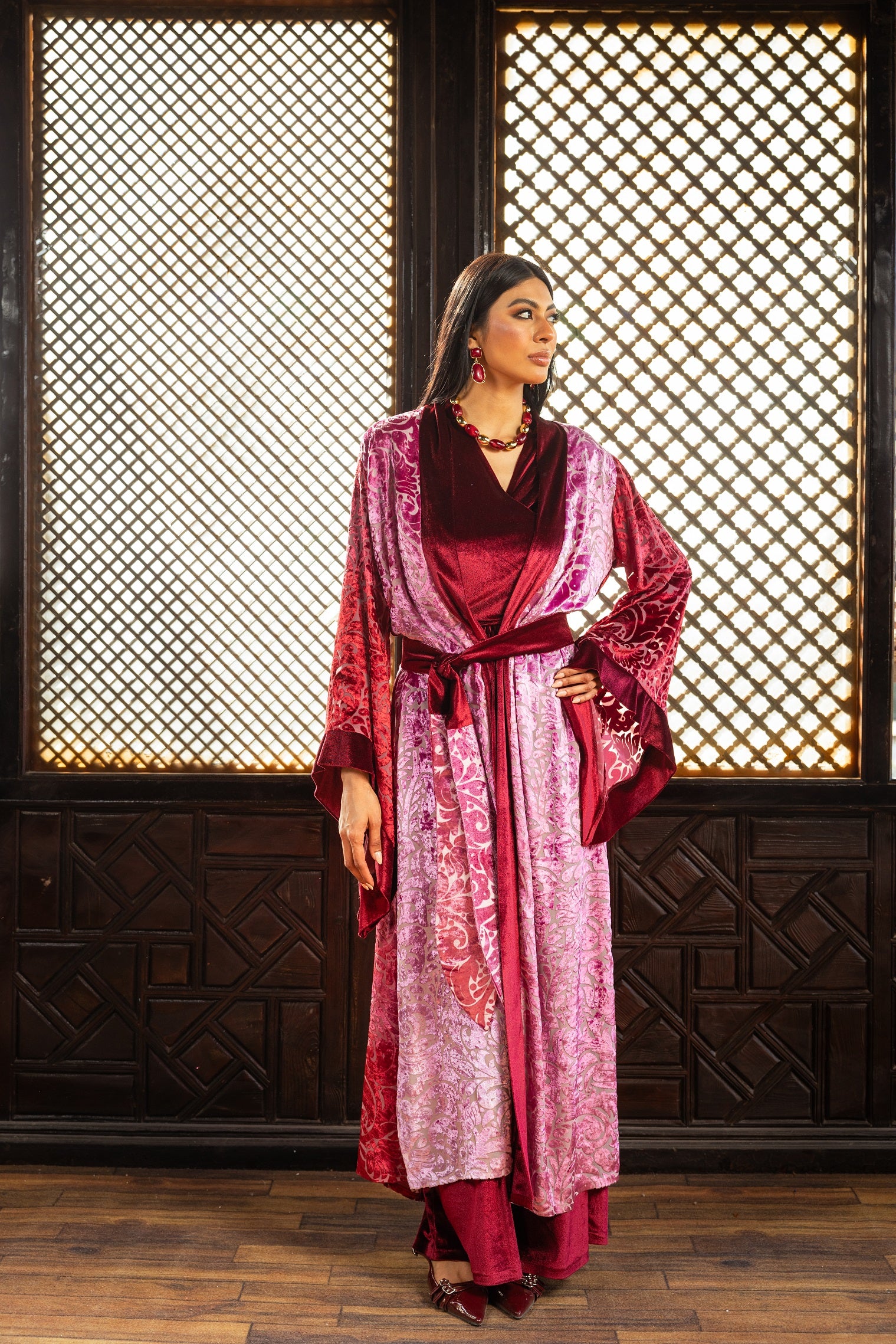 Ataa Kaftan - Burgundy