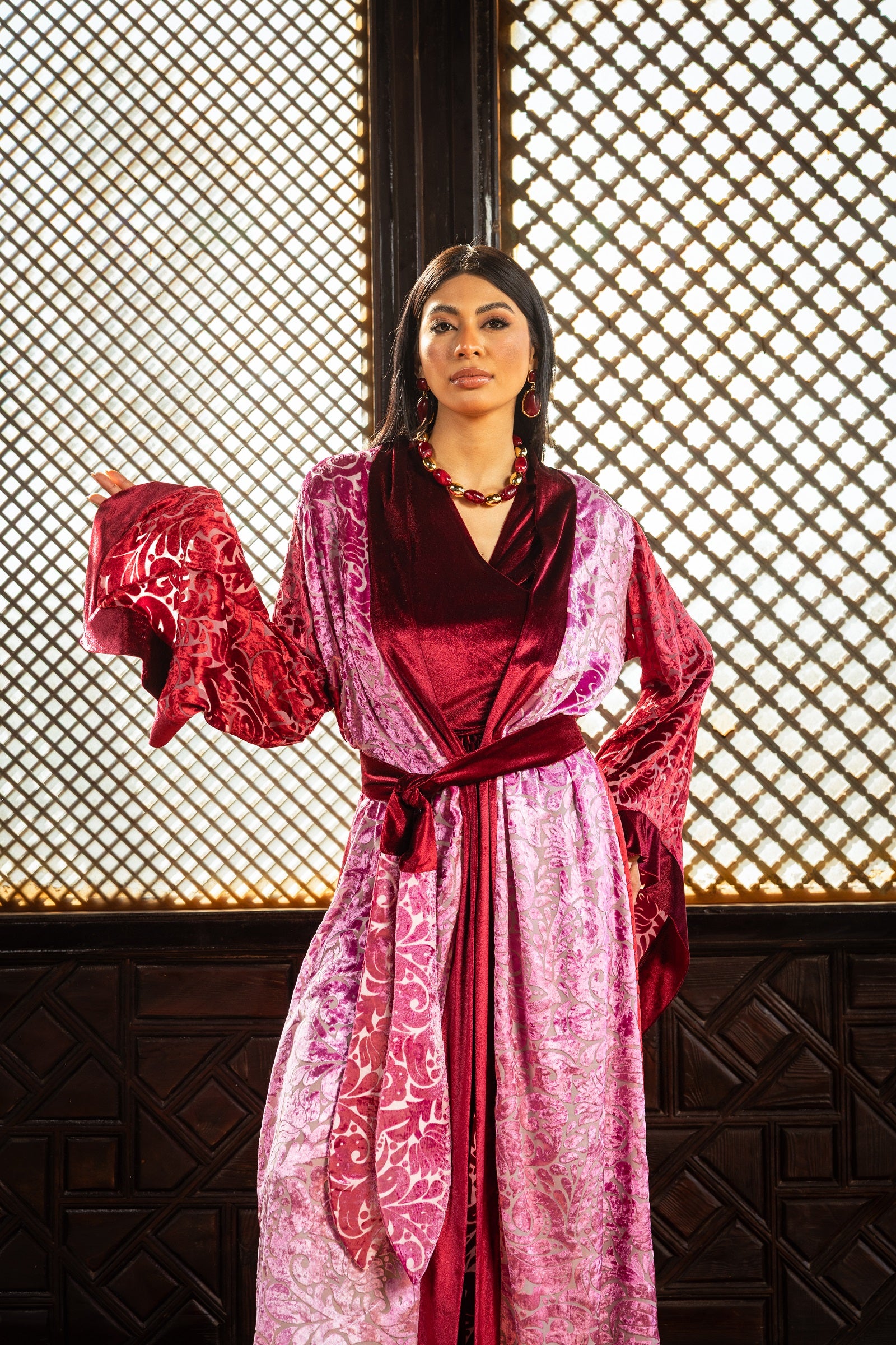 Ataa Kaftan - Burgundy