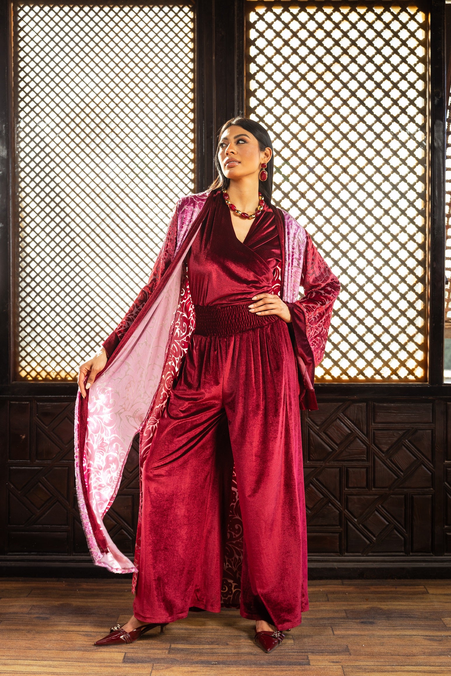 Ataa Suit - Burgundy