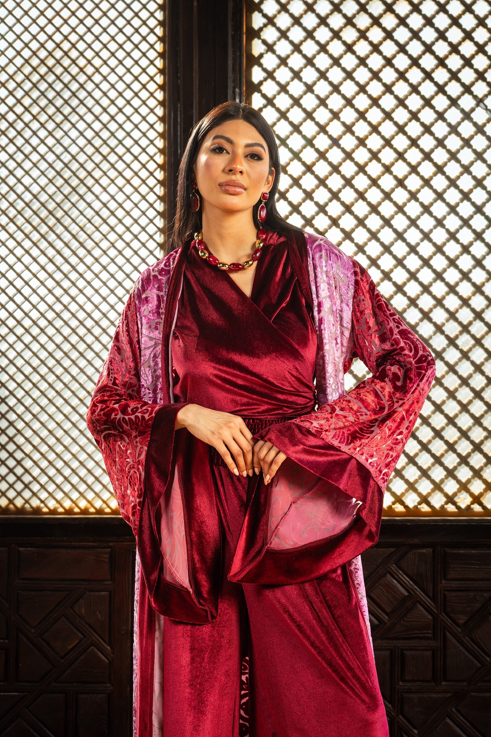 Ataa Kaftan - Burgundy