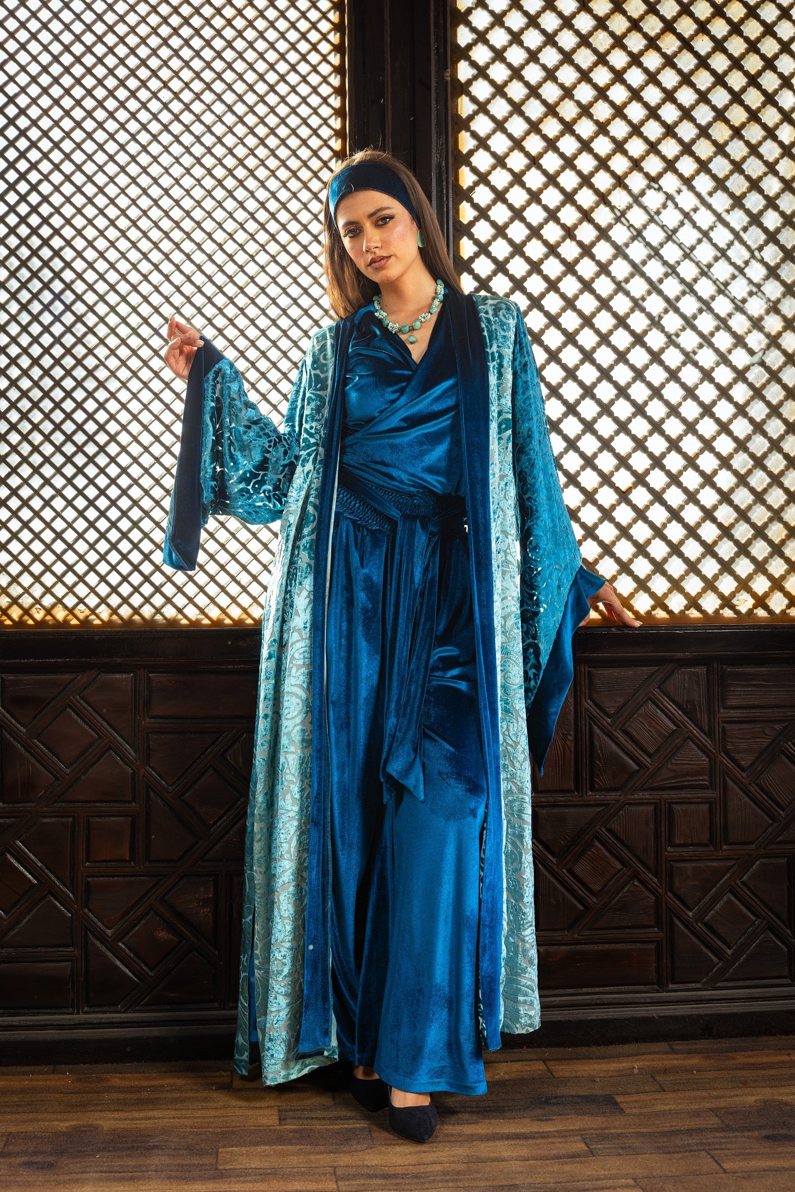 Ataa Kaftan - Teal Blue