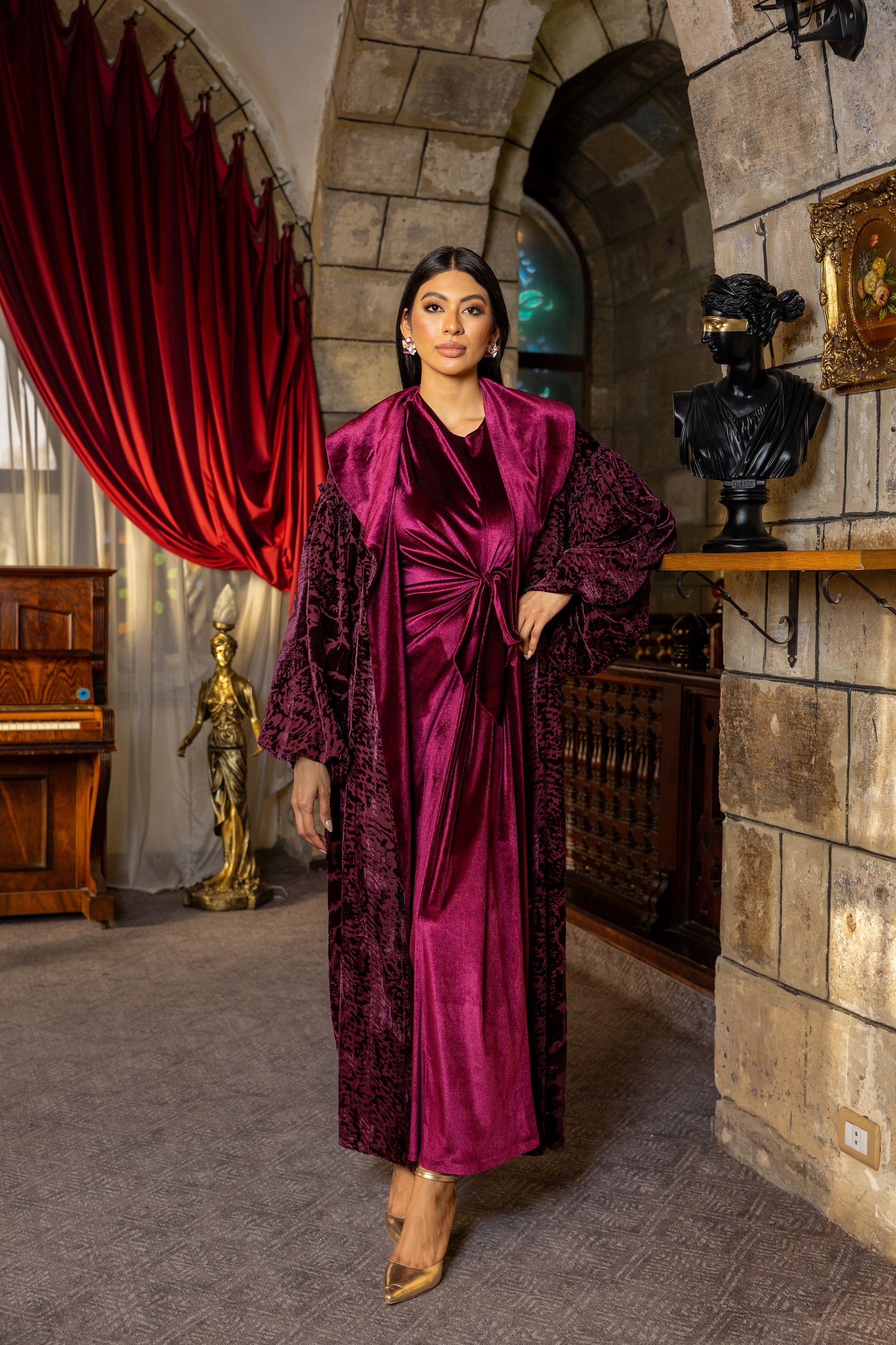 Rahma Kaftan - Burgundy