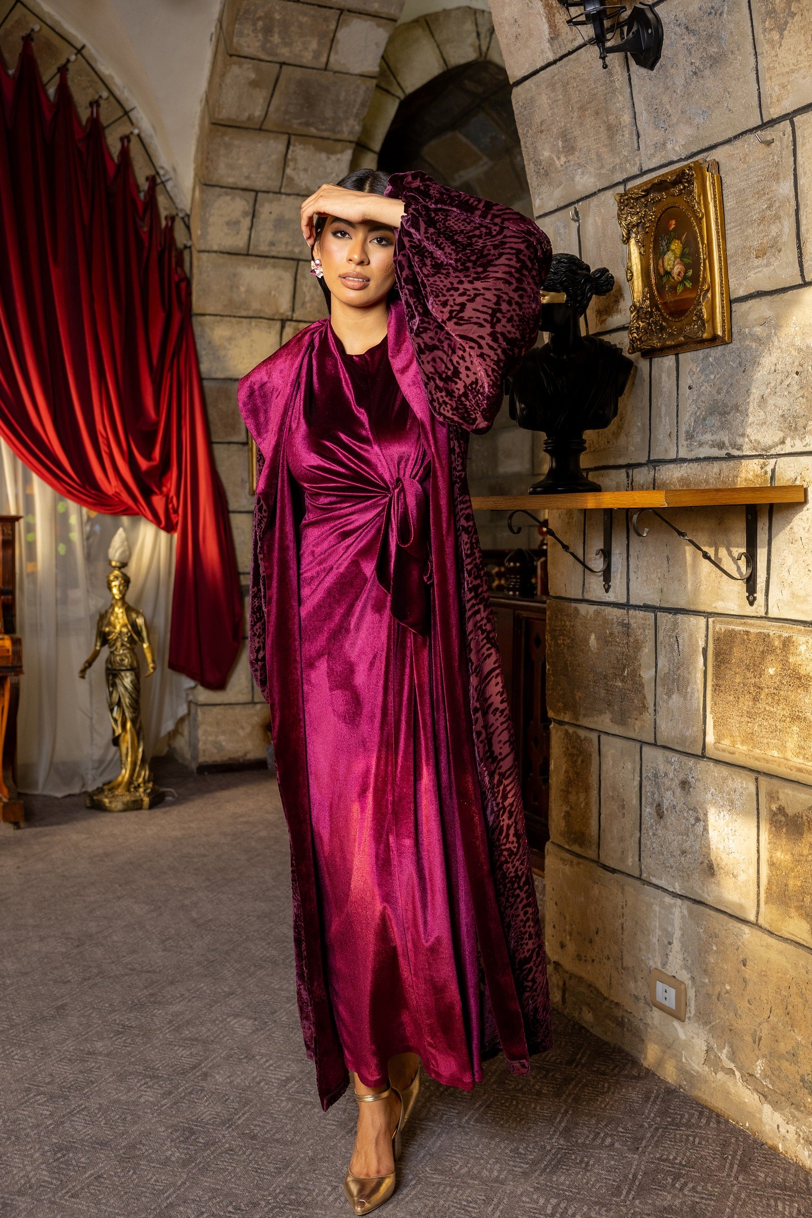 Rahma Dress -Burgundy