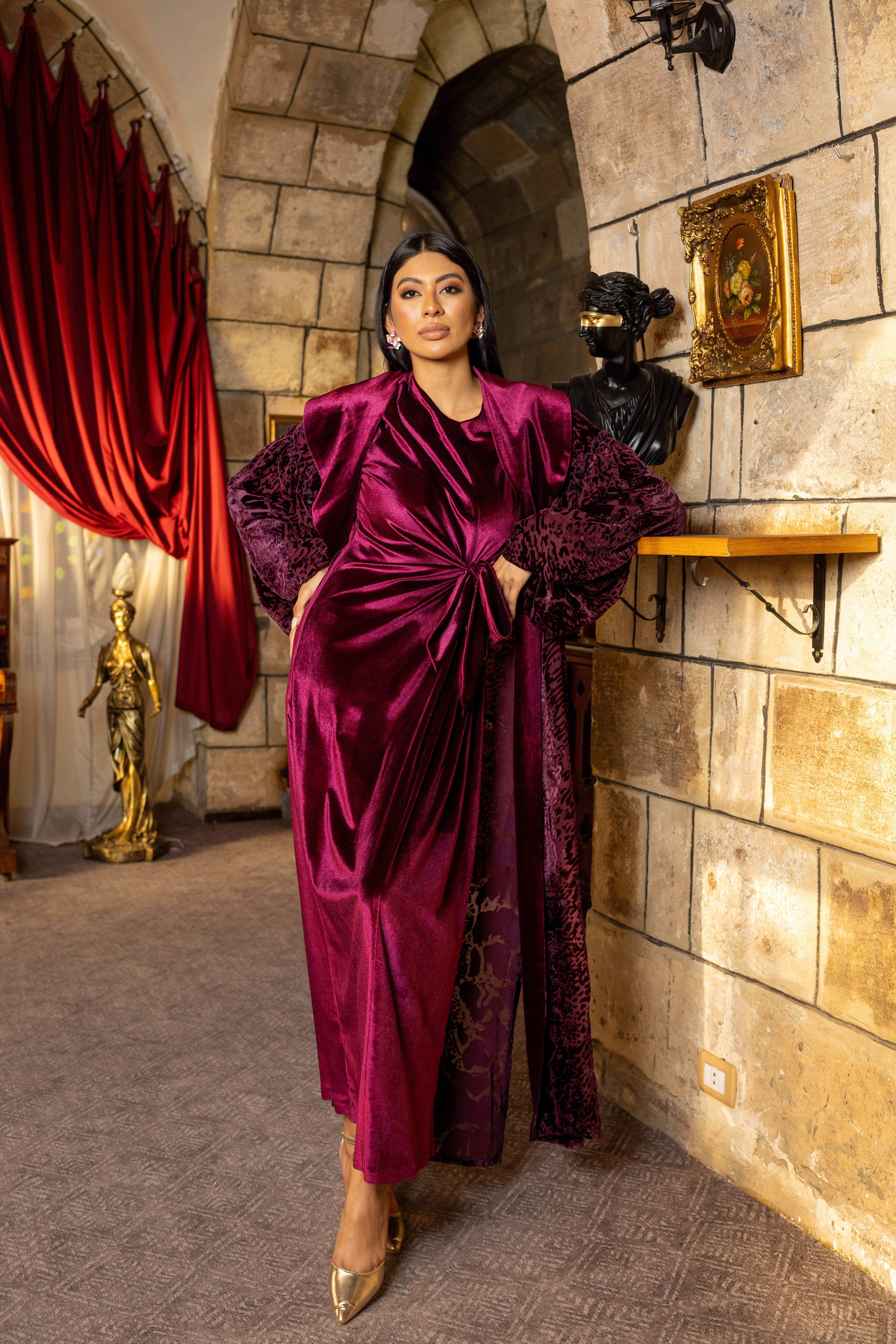 Rahma Dress -Burgundy