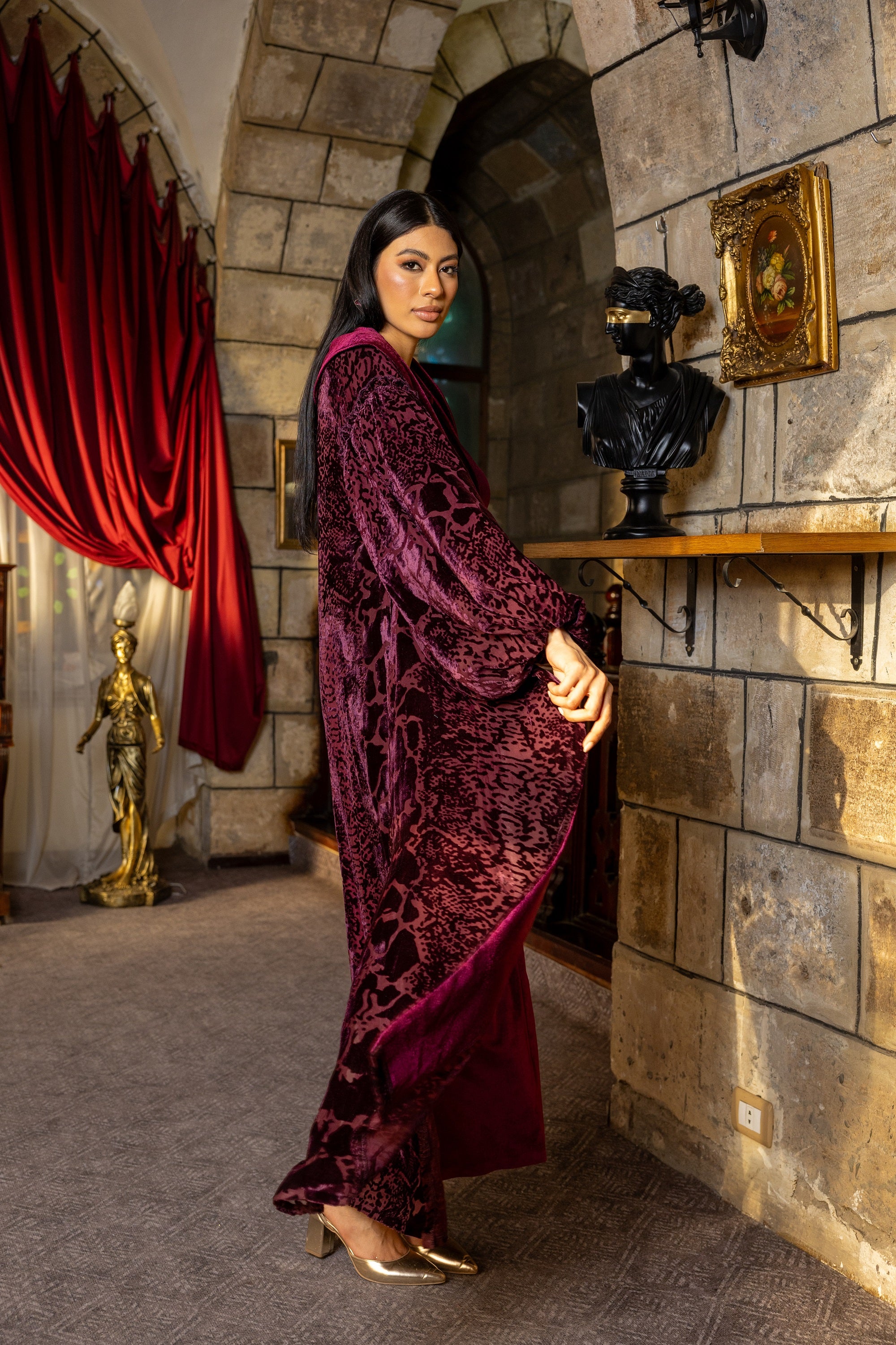 Rahma Kaftan - Burgundy