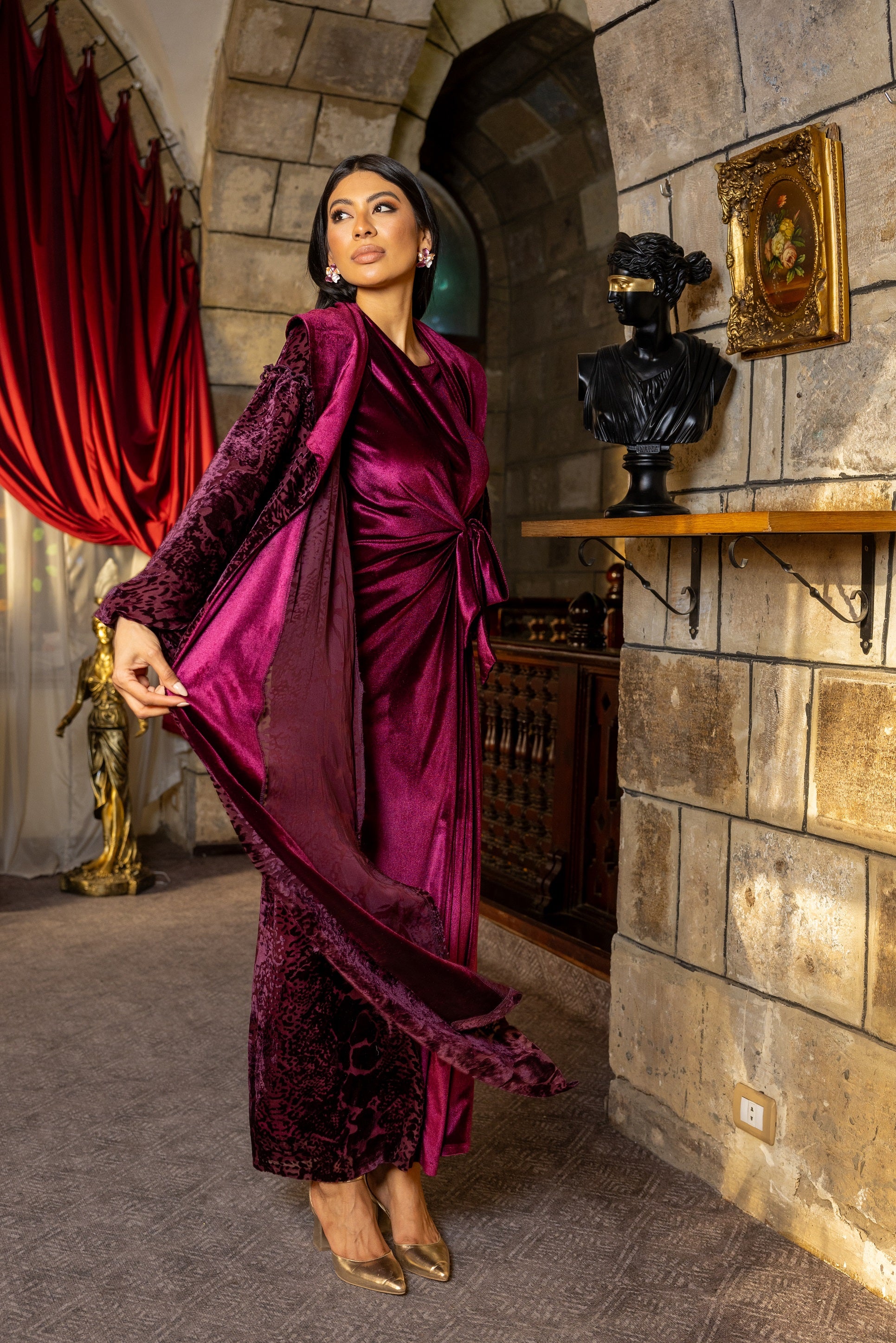 Rahma Dress -Burgundy