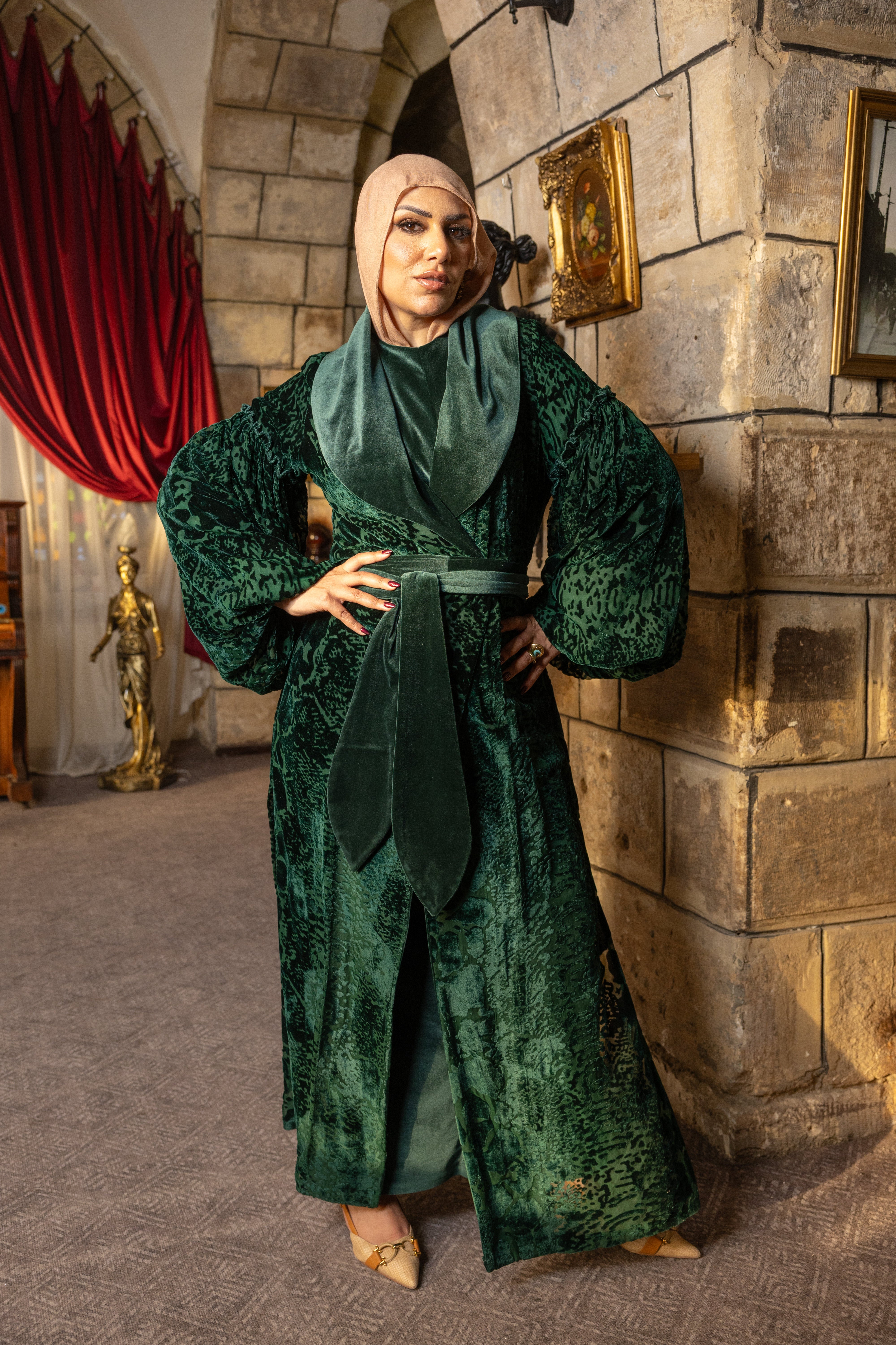 Rahma Kaftan - Olive Green