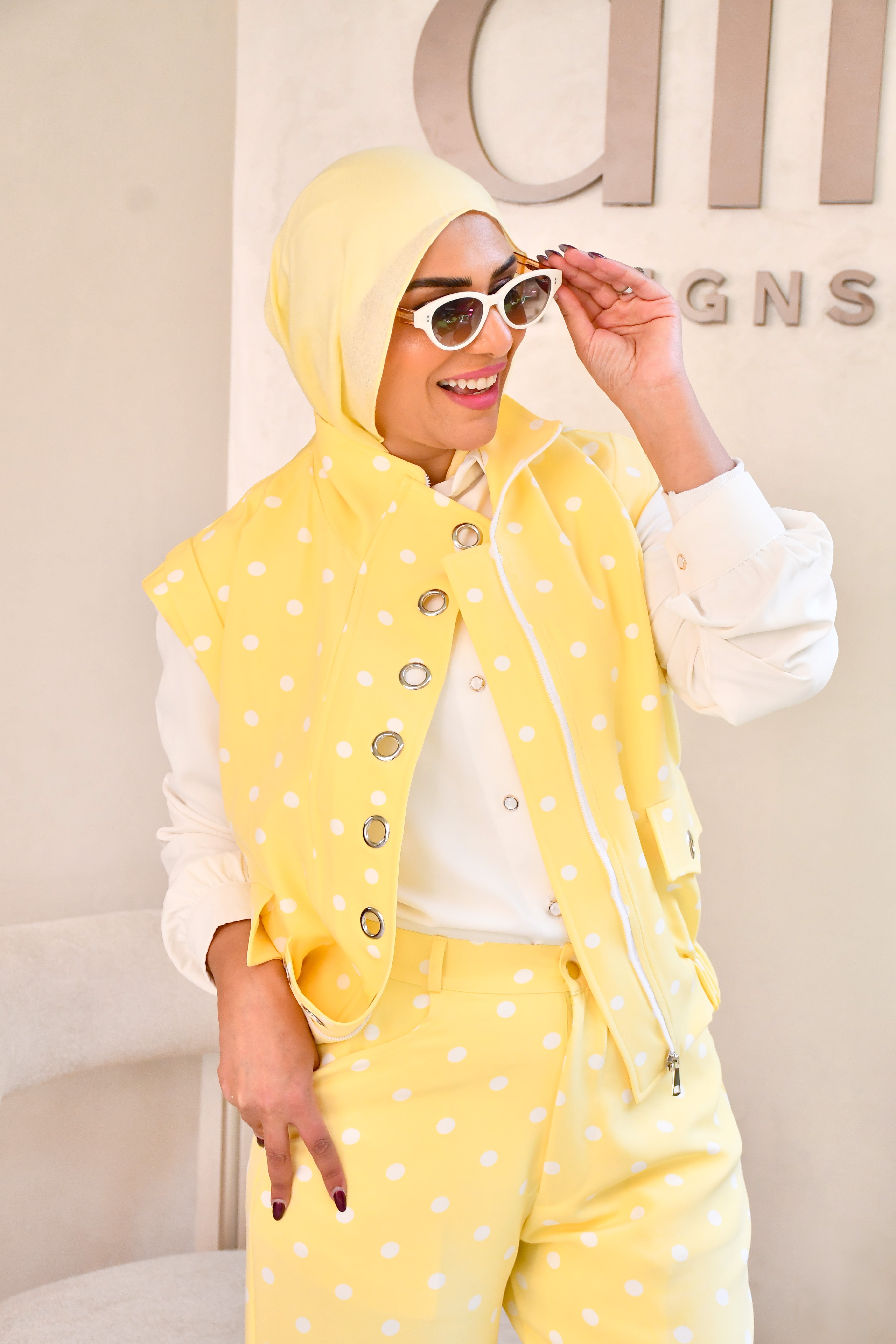Dotty Yellow Suit