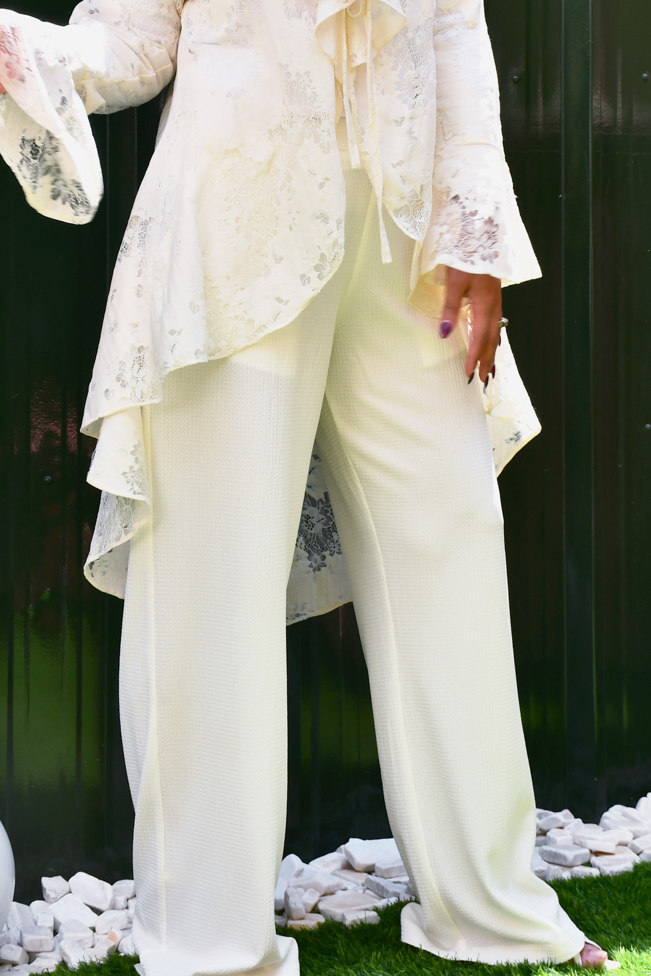 Textured Wide Pants