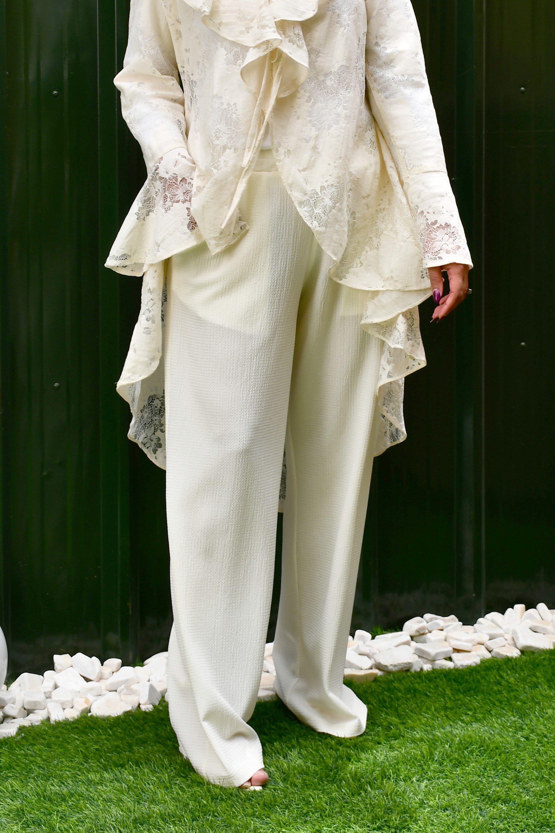 Textured Wide Pants