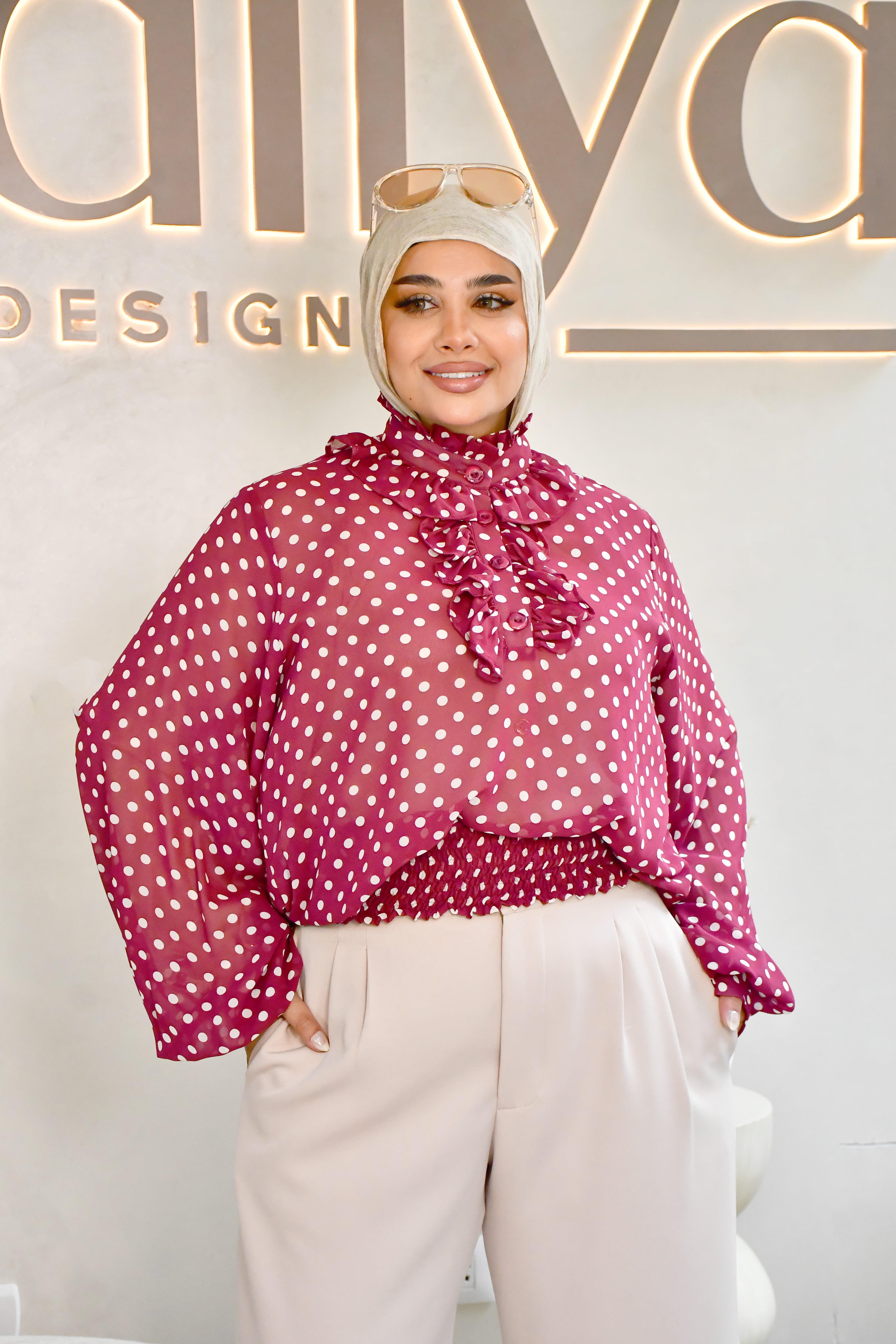 Polka Ruffle Blouse