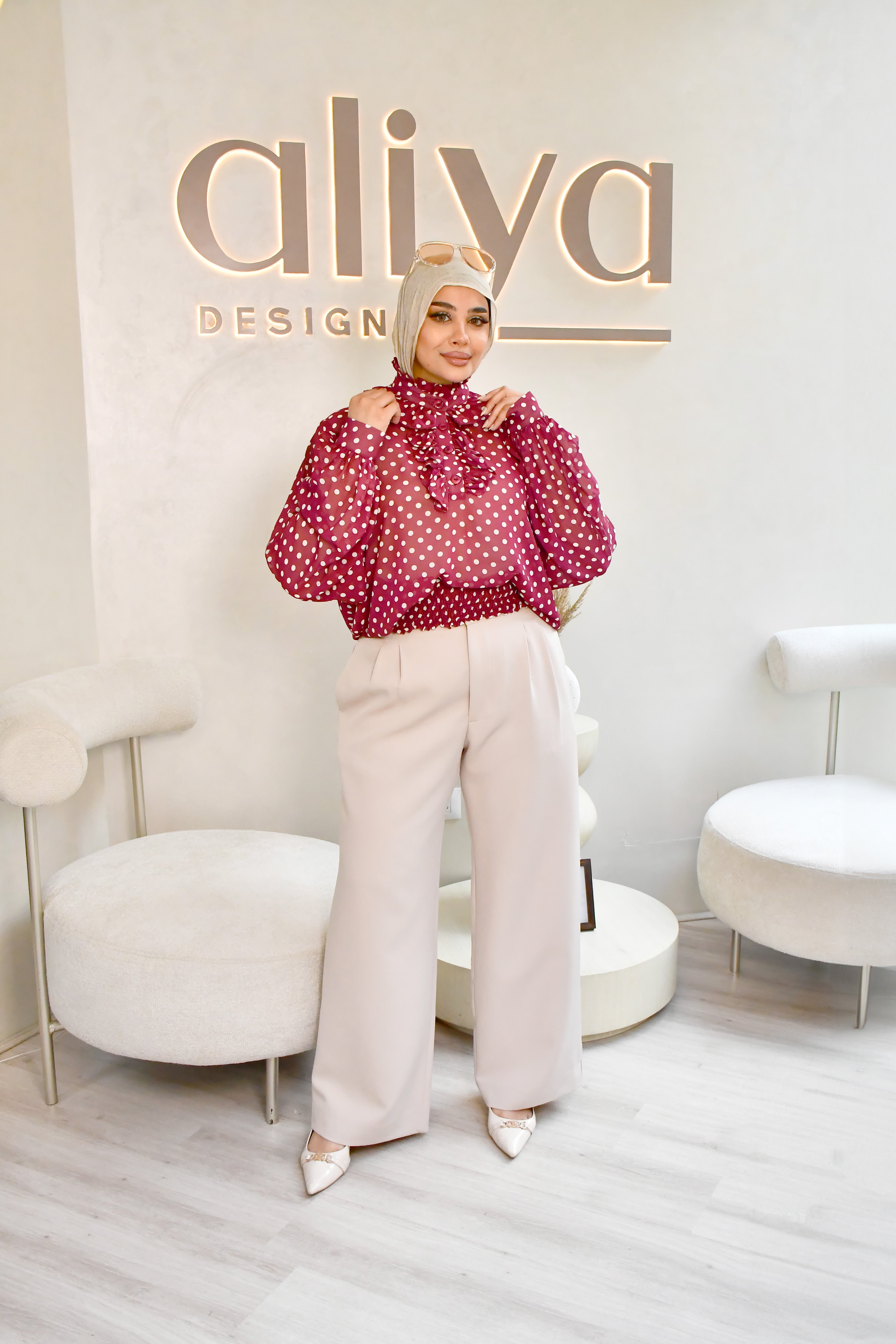 Polka Ruffle Blouse