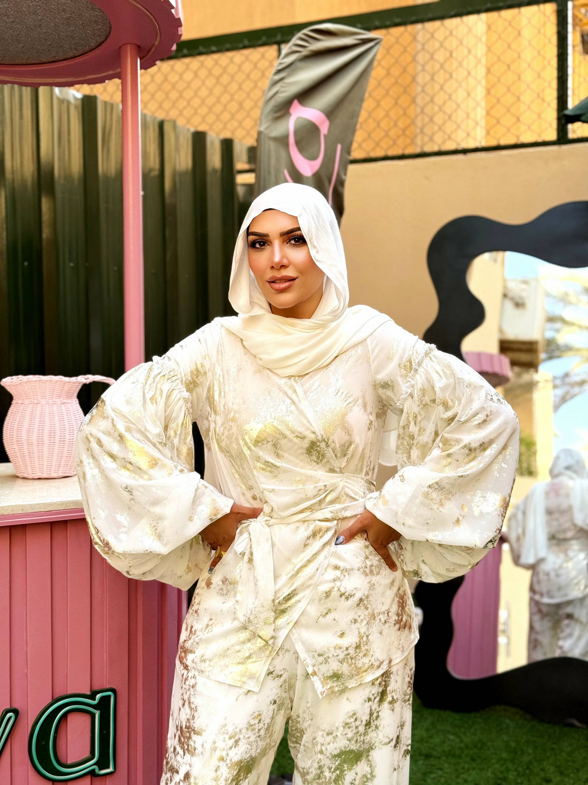Lined Tulle Chiffon Suit