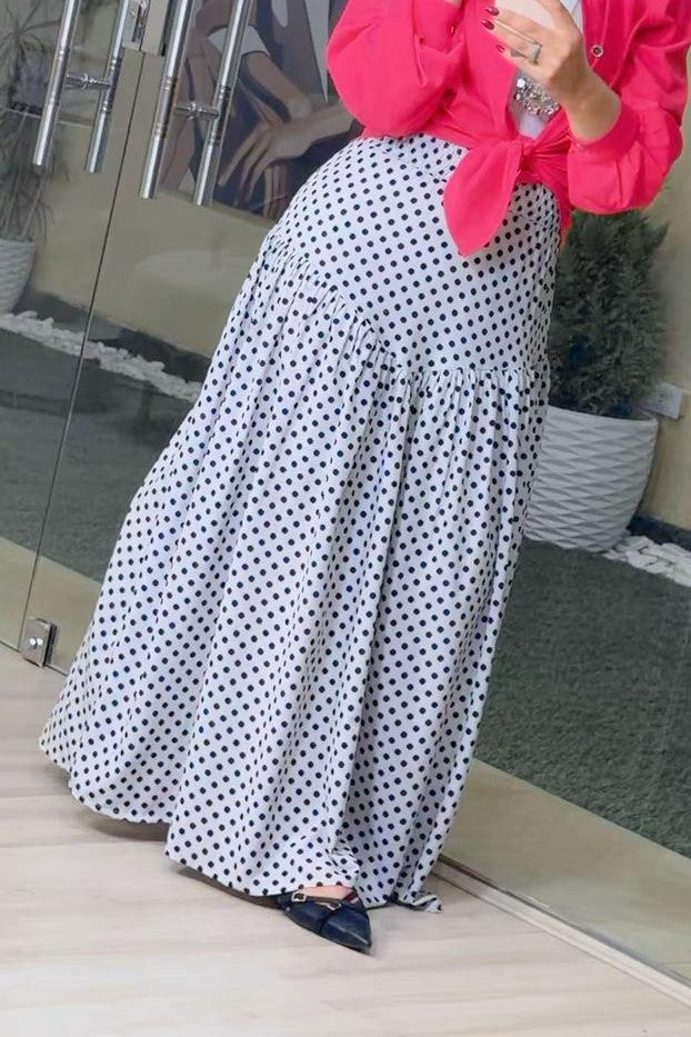 Dot Soft Crepe Skirt